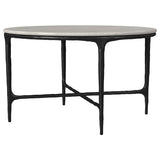 Hermas Round Marble Top Metal Coffee Table - Coffee Tables available at Alpine Outlets in Denver