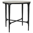 Hermas Round Marble Top Metal End Table, Black - End & Side Tables available at Alpine Outlets in Denver