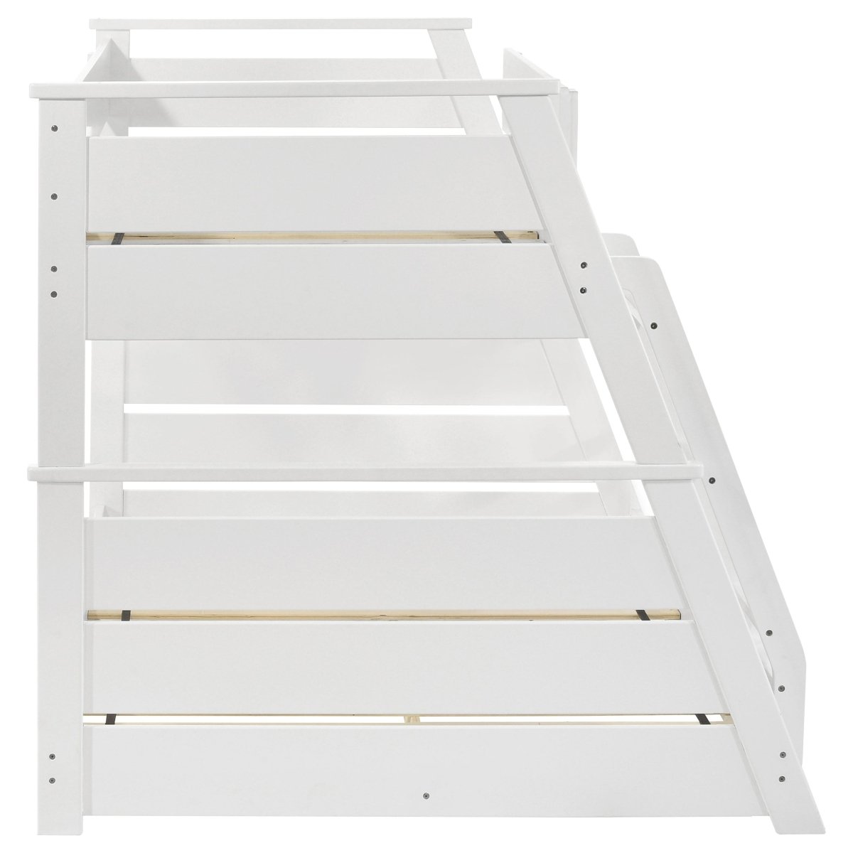 Holden Twin Over Full Bunk Bed in White Wood Veneer - Bunk & Loft Beds available at Alpine Outlets in Denver