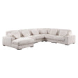 Holliston Modular Corner Sectional Sofa with Chaise Beige Corduroy - Living Room Furniture - Alpine Outlets