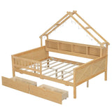 House Style Platform Bed With LED Lights, Storage Shelves, Drawers, And Guardrail - Storage Beds available at Alpine Outlets in Denver