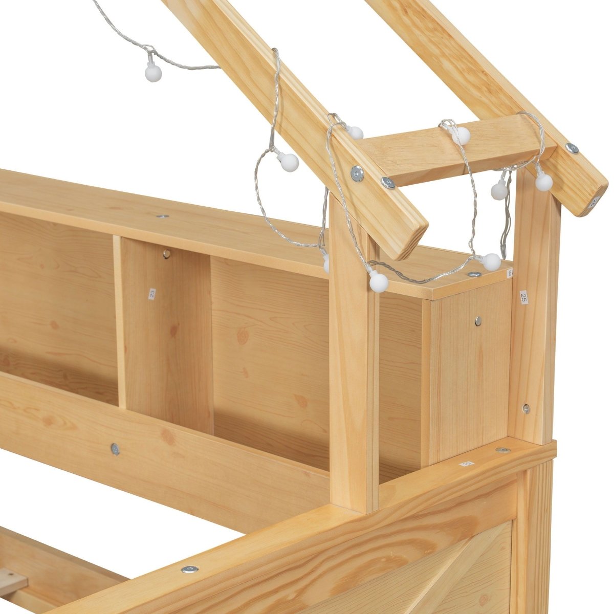 House Style Platform Bed With LED Lights, Storage Shelves, Drawers, And Guardrail - Storage Beds available at Alpine Outlets in Denver