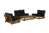 Bluffton 4-Piece Outdoor Patio Lounge Set, Black, White, or Grey