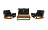 Bluffton 4-Piece Outdoor Patio Lounge Set, Black, White, or Grey