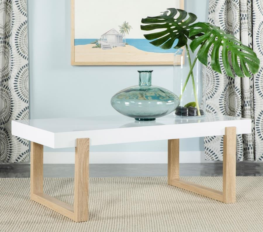 Pala White High-Gloss Rectangular Coffee Table