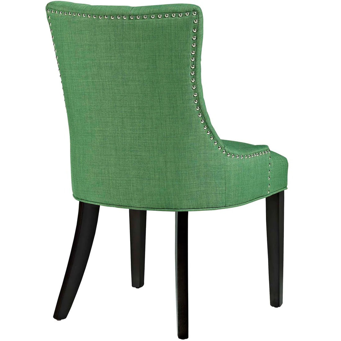 Set of 2 Button Tufted Fabric Dining Side Chairs with Nailhead Trim