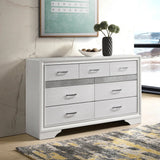 Miranda White 9-Drawer Glam Dresser with Hidden Jewelry Drawer