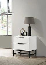Sonora White 2-Drawer Contemporary Nightstand