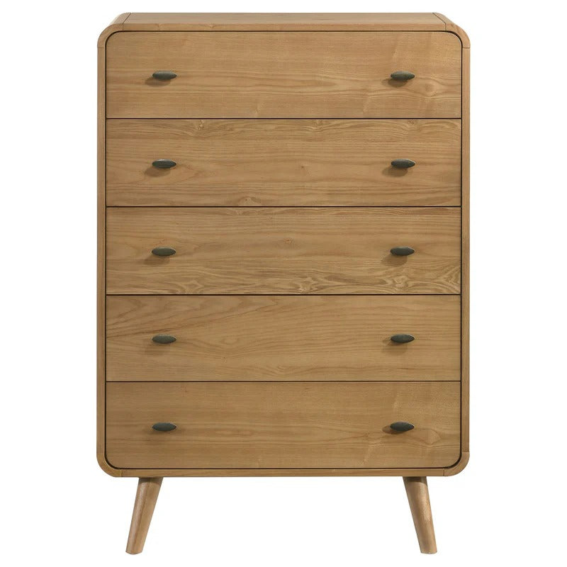 Robyn Light Ash 5-Drawer Mid-Century Chest