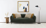 Jade Chenille Track Arm Sofa Green with Accent Pillows