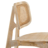 Wood Dining Side Chair with Woven Rattan Cane Back