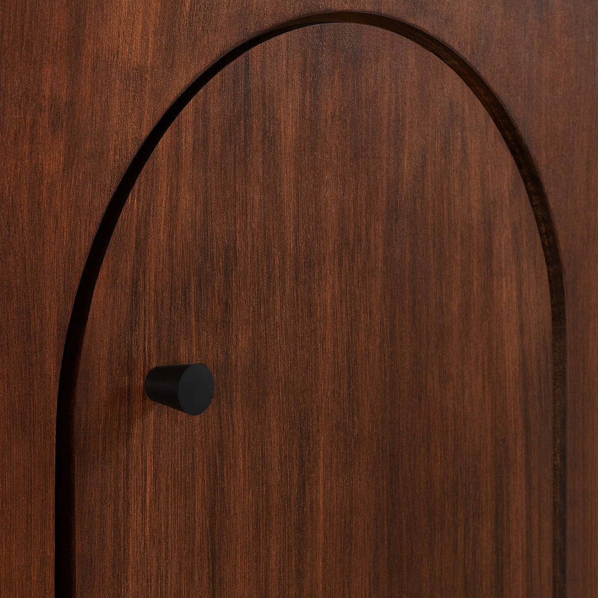 Modern Arched 4-Door Wood Grain Storage Cabinet – 71 Inch