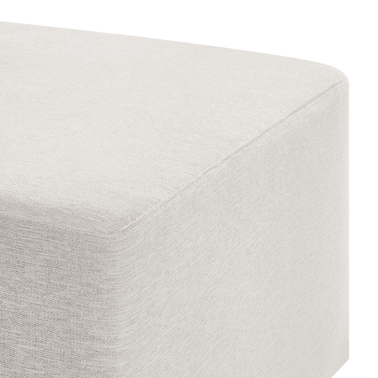 Square Woven Fabric Ottoman – Heathered Upholstered 28 Inch