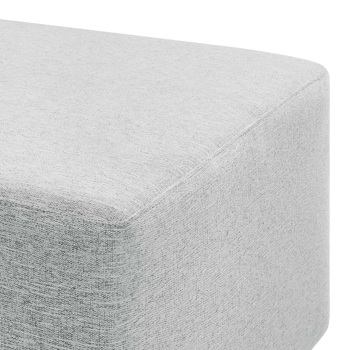 Square Woven Fabric Ottoman – Heathered Upholstered 28 Inch