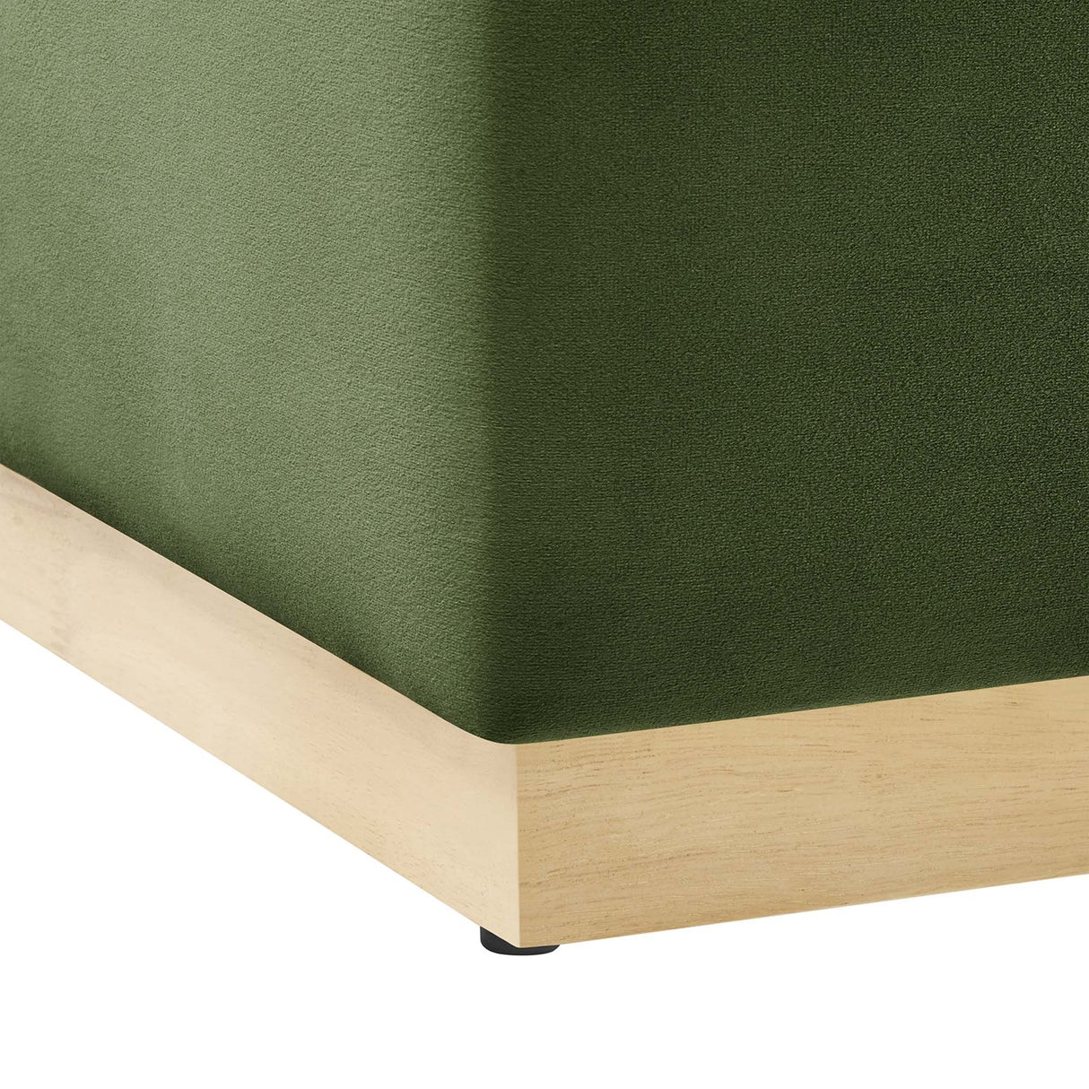 Square Velvet Upholstered Ottoman – Plinth Base 28 Inch