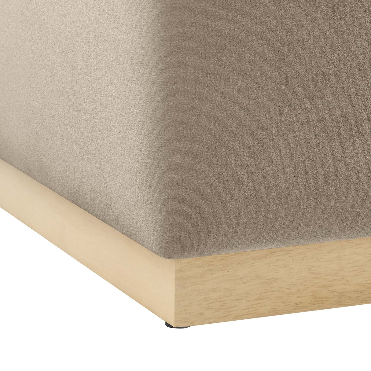 Square Velvet Upholstered Ottoman – Plinth Base 28 Inch
