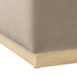 Square Velvet Upholstered Ottoman – Plinth Base 28 Inch