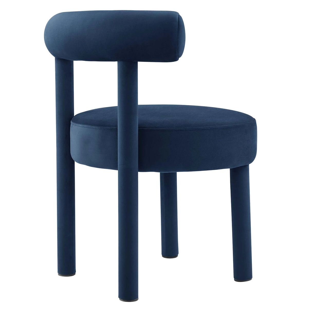 Set of 2 Performance Velvet Circular Dining Chairs with Bolster Backrest
