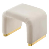 Waterfall Performance Velvet Stool – Velvet Upholstered 24 Inch