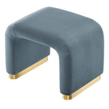 Waterfall Performance Velvet Stool – Velvet Upholstered 24 Inch