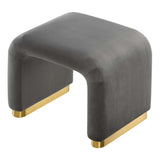 Waterfall Performance Velvet Stool – Velvet Upholstered 24 Inch