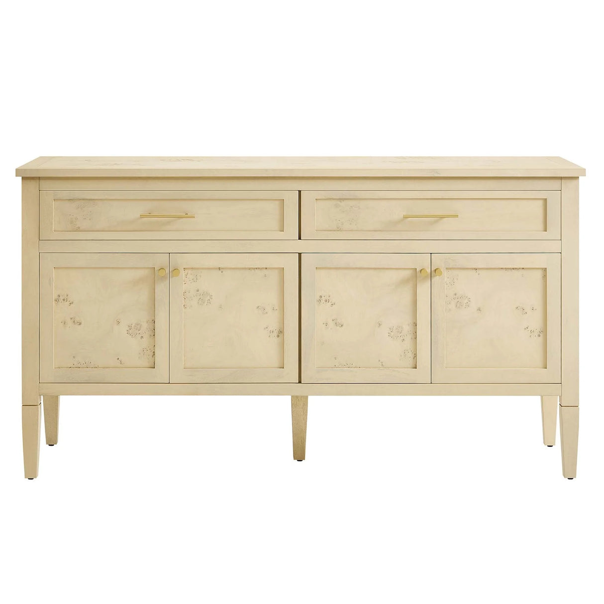 Burl Wood Sideboard Storage Cabinet with Drawers – Wood Finish 62 Inch