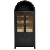 Modern Arched Glass Door Tall Storage Display Cabinet – 71 Inch