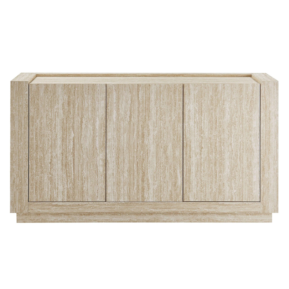 Modern Travertine Texture 3-Door Sideboard – Travertine 59 Inch