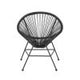Linon Anson White/Black Rope/Steel Outdoor Single Chair