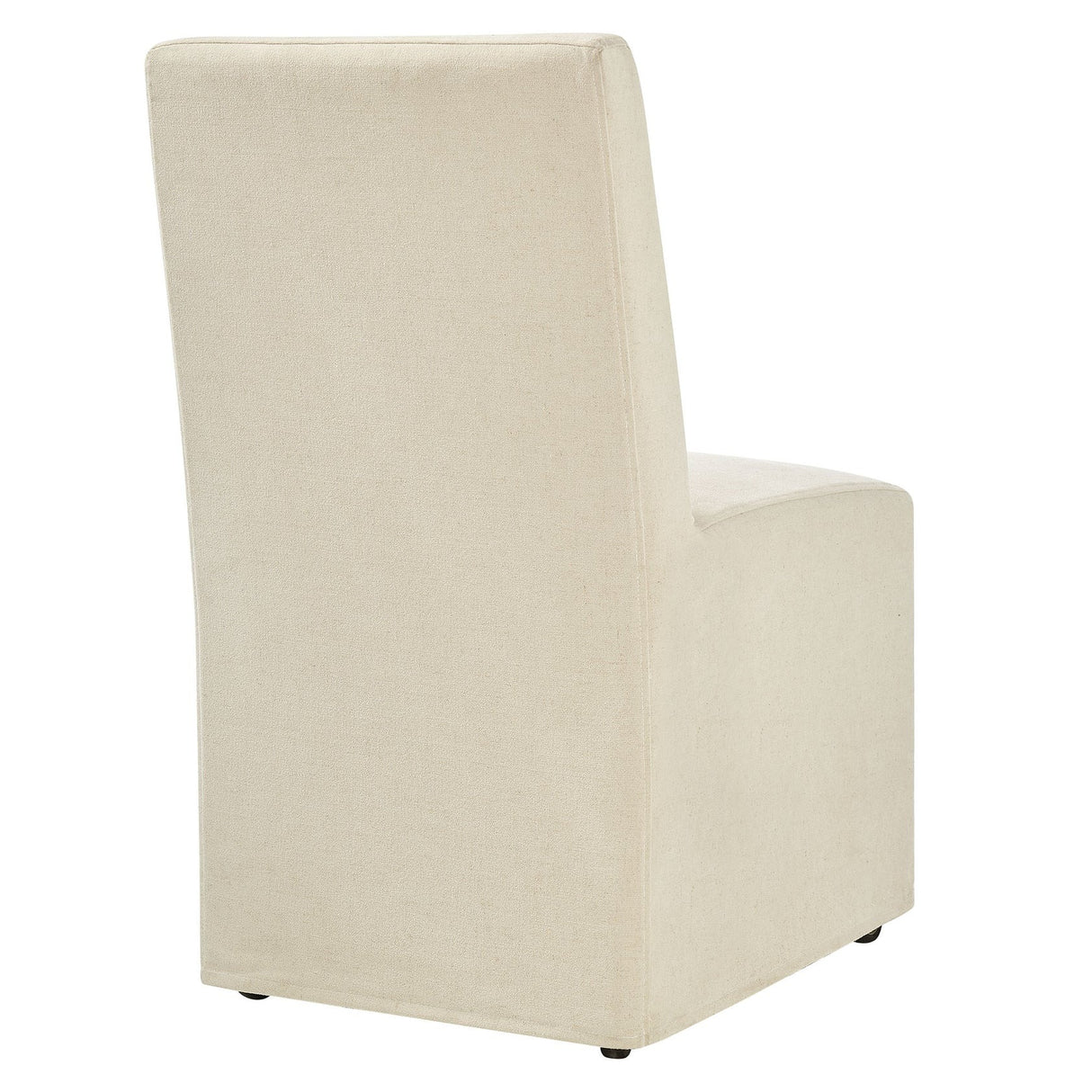 Linen-Blend Slipcovered Rolling Dining Side Chair