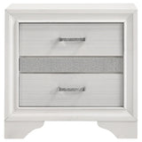 Miranda White 3-Drawer Glam Nightstand with Hidden Storage