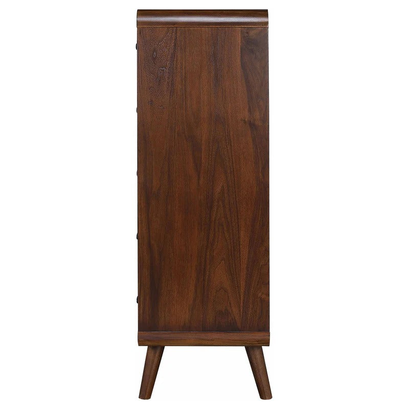Robyn Dark Walnut 5-Drawer Mid-Century Chest