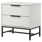 Sonora White 2-Drawer Contemporary Nightstand