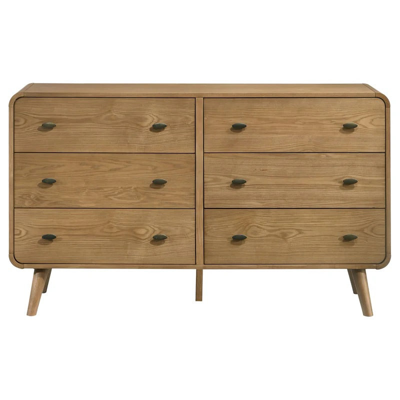 Robyn Light Ash 6-Drawer Mid-Century Modern Dresser