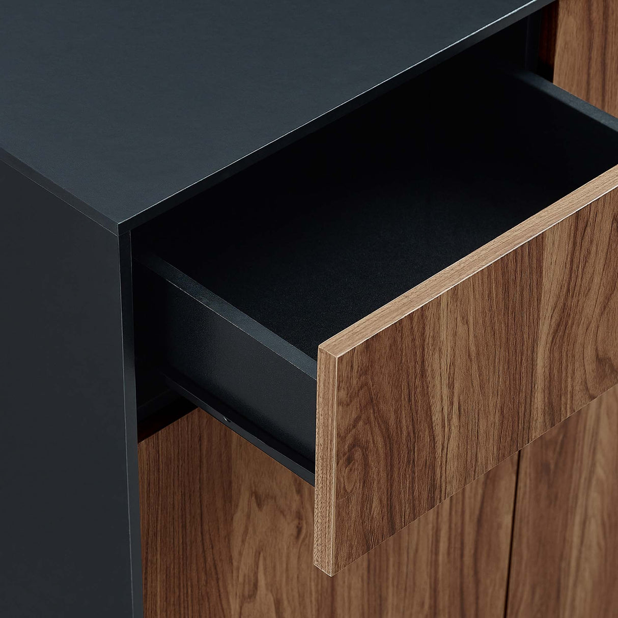Modern Wood Grain 47 Inch Sideboard – Black Walnut