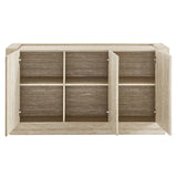 Modern Travertine Texture 3-Door Sideboard – Travertine 59 Inch
