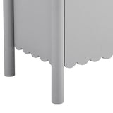 Modern Scalloped 4-Door Storage Sideboard – White 66 Inch