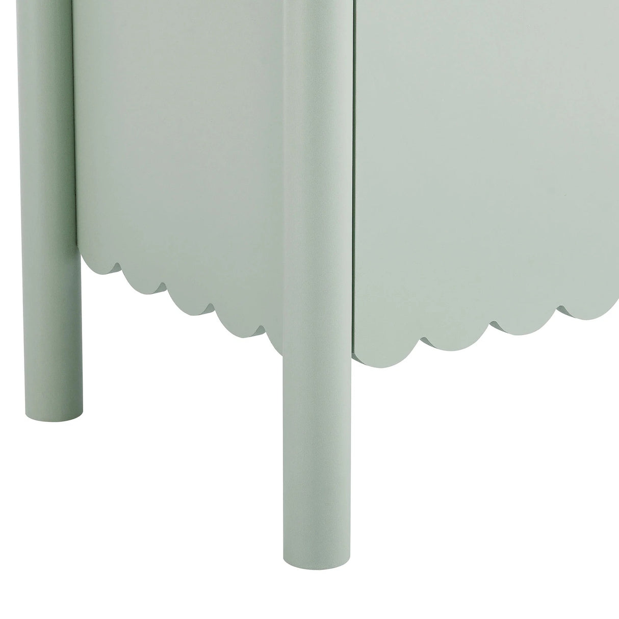 Modern Scalloped 4-Door Storage Sideboard – White 66 Inch