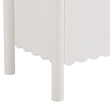 Modern Scalloped 4-Door Storage Sideboard – White 66 Inch