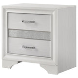 Miranda White 3-Drawer Glam Nightstand with Hidden Storage
