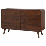 Robyn Dark Walnut 6-Drawer Mid-Century Modern Dresser