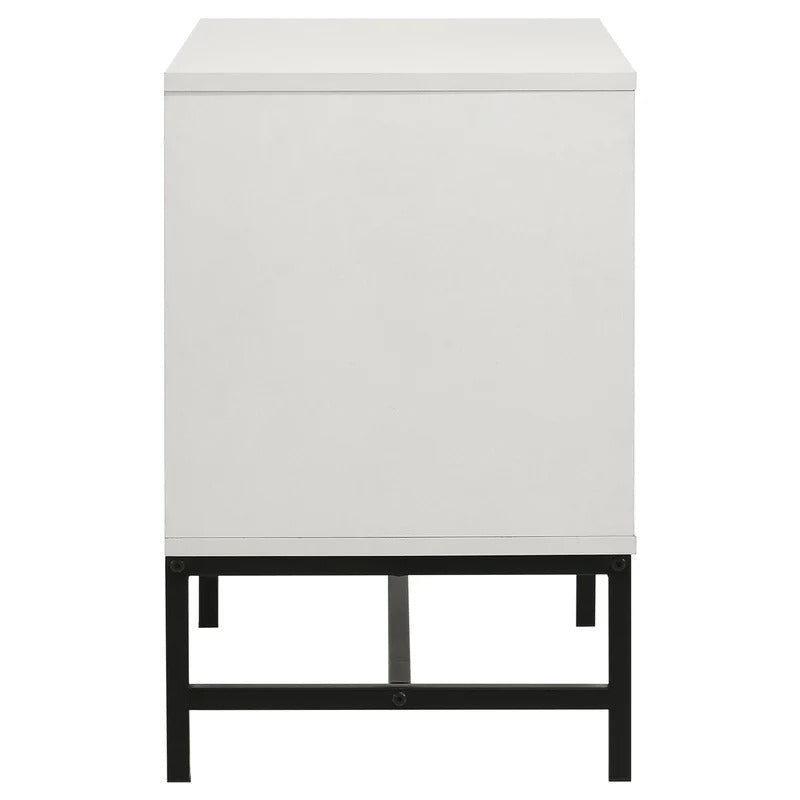 Sonora White 2-Drawer Contemporary Nightstand
