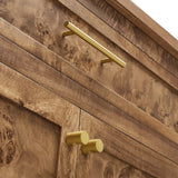 Burl Wood Sideboard Storage Cabinet with Drawers – Wood Finish 62 Inch