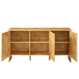 Modern Burl Wood 3-Door Sideboard – Natural 60 Inch