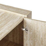 Modern Travertine Texture 3-Door Sideboard – Travertine 59 Inch