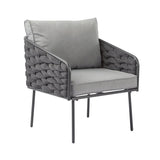 Weslow Blantro Outdoor 4-Piece Rope & Metal Patio Set Grey