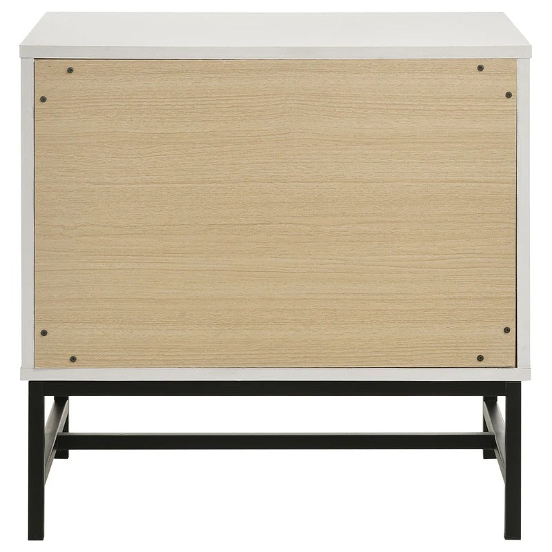Sonora White 2-Drawer Contemporary Nightstand