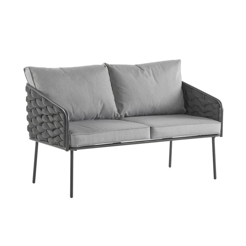 Weslow Blantro Outdoor 4-Piece Rope & Metal Patio Set Grey