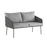 Weslow Blantro Outdoor 4-Piece Rope & Metal Patio Set Grey