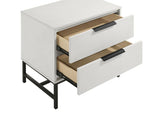 Sonora White 2-Drawer Contemporary Nightstand